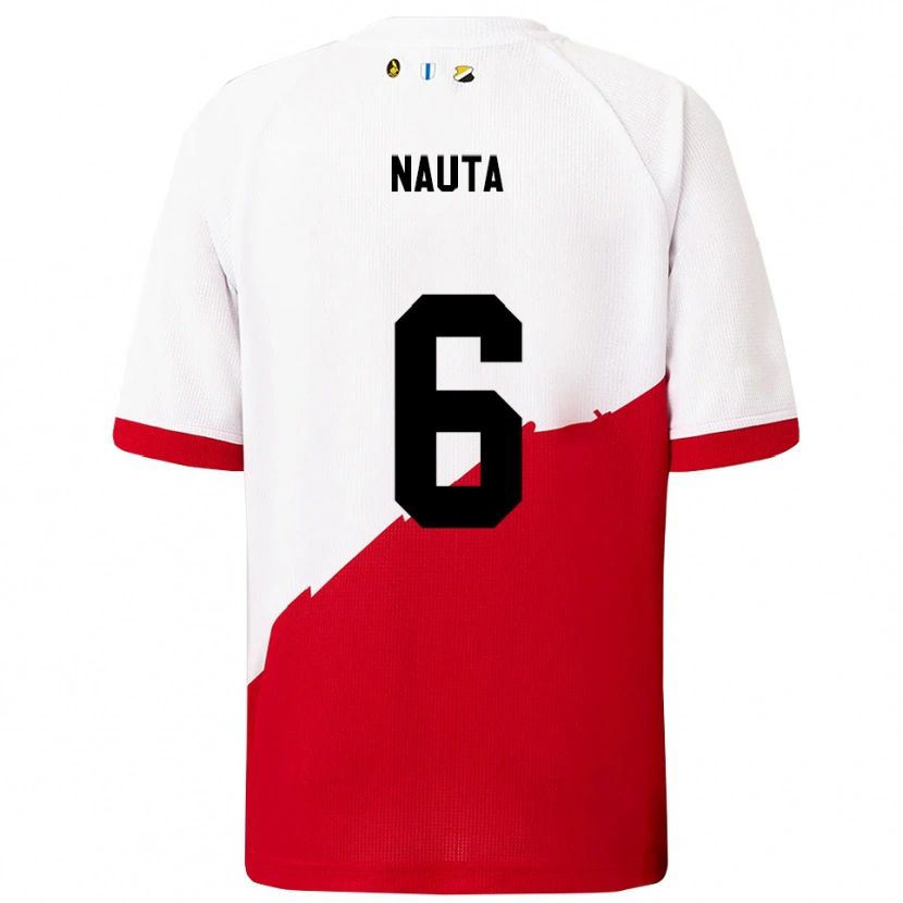 Danxen Kinderen Ties Nauta #6 Wit Rood Thuisshirt Thuistenue 2025/26 T-Shirt