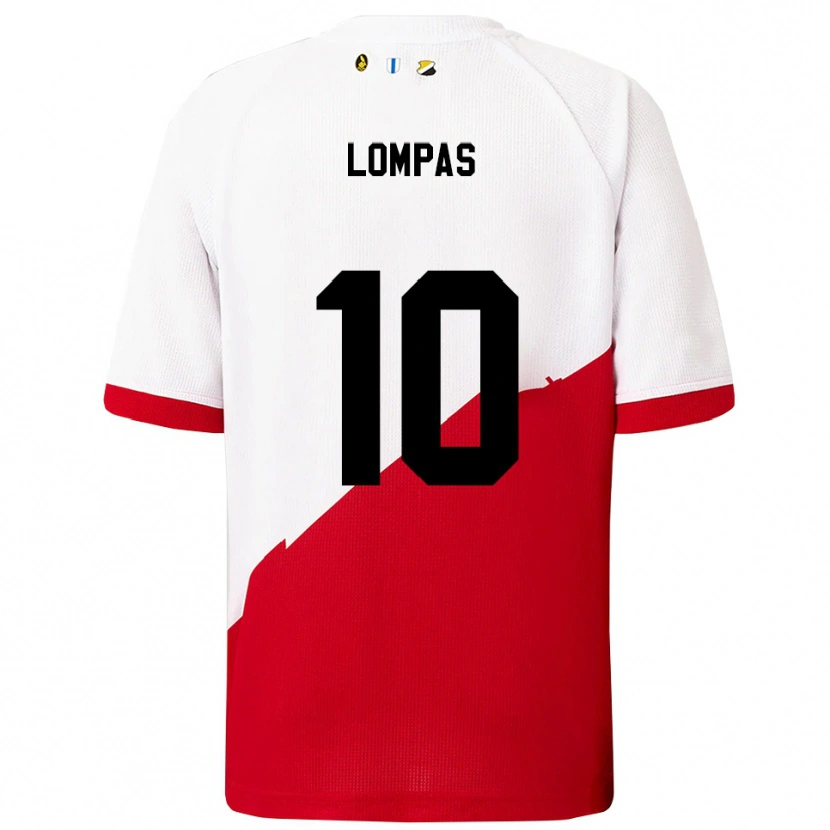 Danxen Kinderen Maximos Lompas #10 Wit Rood Thuisshirt Thuistenue 2025/26 T-Shirt