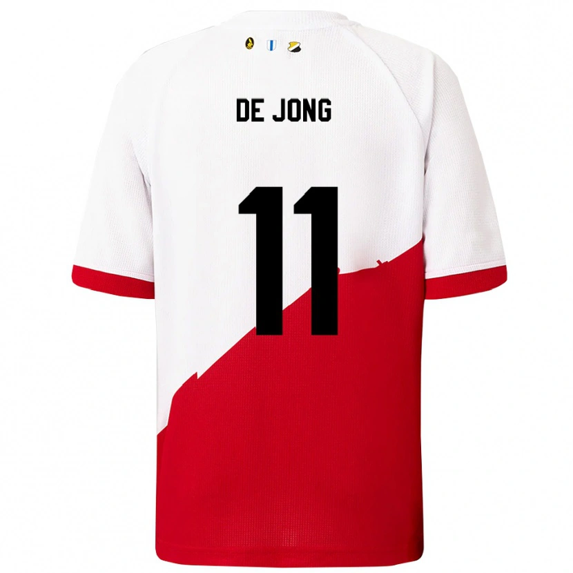 Danxen Kinderen Sam De Jong #11 Wit Rood Thuisshirt Thuistenue 2025/26 T-Shirt