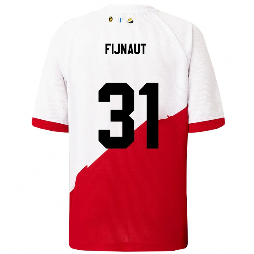 Danxen Kinderen Lucas Fijnaut #31 Wit Rood Thuisshirt Thuistenue 2025/26 T-Shirt