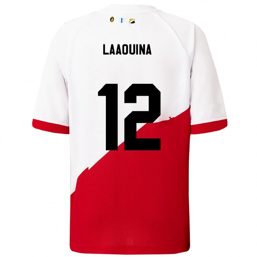 Danxen Kinderen Driss Laaouina #12 Wit Rood Thuisshirt Thuistenue 2025/26 T-Shirt