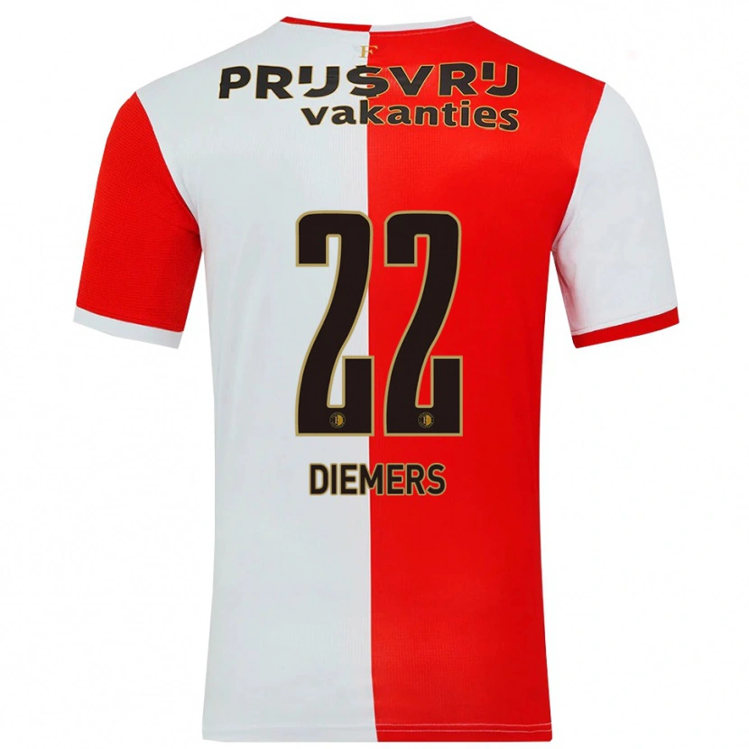 Danxen Kinderen Mark Diemers #22 Rood Wit Thuisshirt Thuistenue 2025/26 T-Shirt