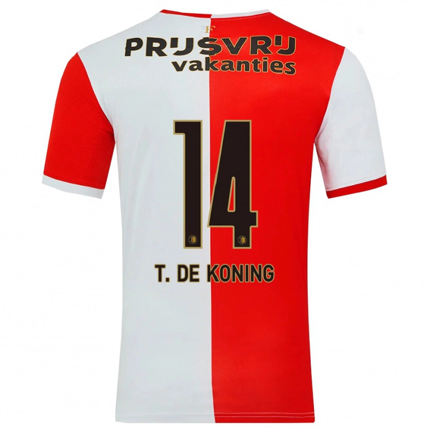 Danxen Kinderen Tim De Koning #14 Rood Wit Thuisshirt Thuistenue 2025/26 T-Shirt