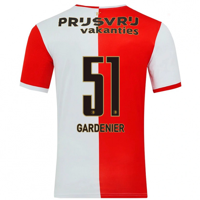 Danxen Kinderen Lucas Gardenier #51 Rood Wit Thuisshirt Thuistenue 2025/26 T-Shirt
