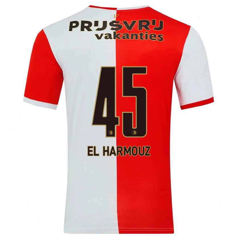 Danxen Kinderen Nassim El Harmouz #45 Rood Wit Thuisshirt Thuistenue 2025/26 T-Shirt