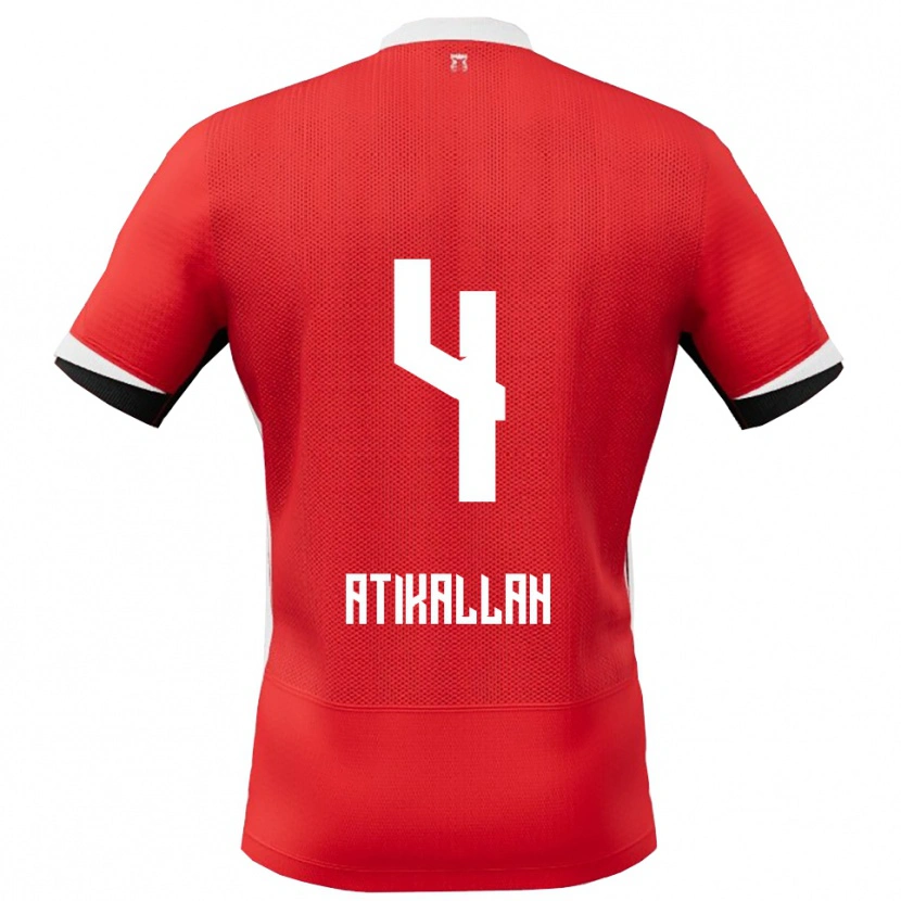 Danxen Kinderen Rayan Atikallah #4 Rood Wit Thuisshirt Thuistenue 2025/26 T-Shirt