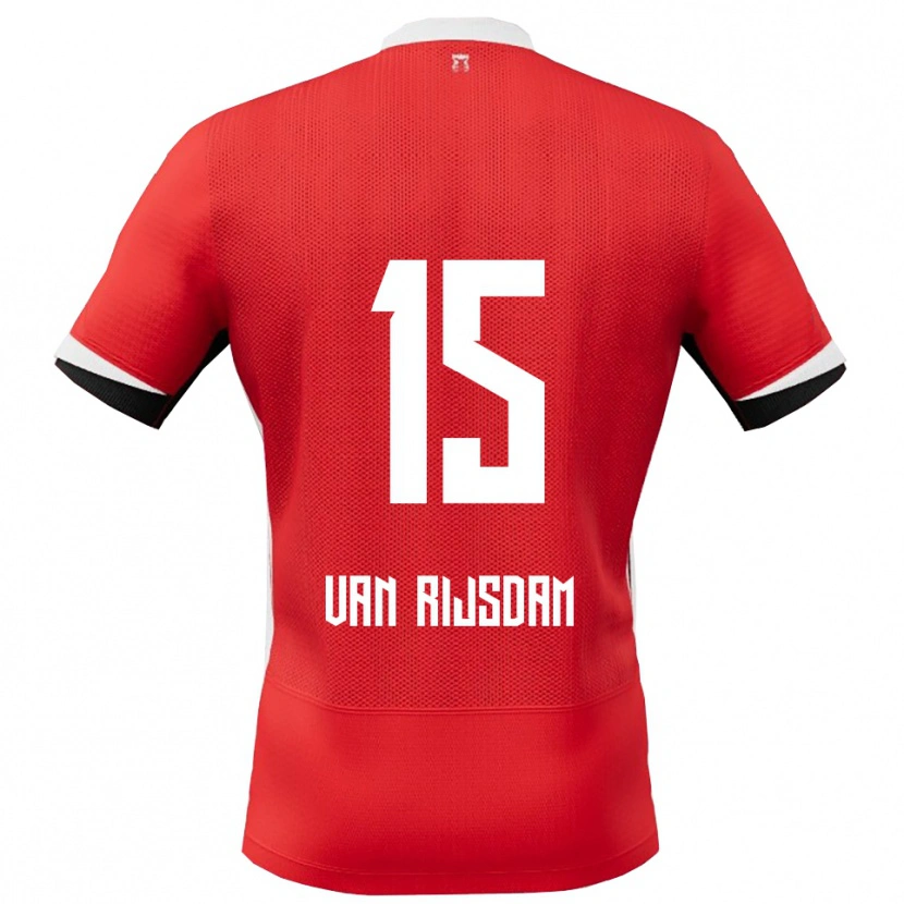Danxen Kinderen Julian Van Rijsdam #15 Rood Wit Thuisshirt Thuistenue 2025/26 T-Shirt
