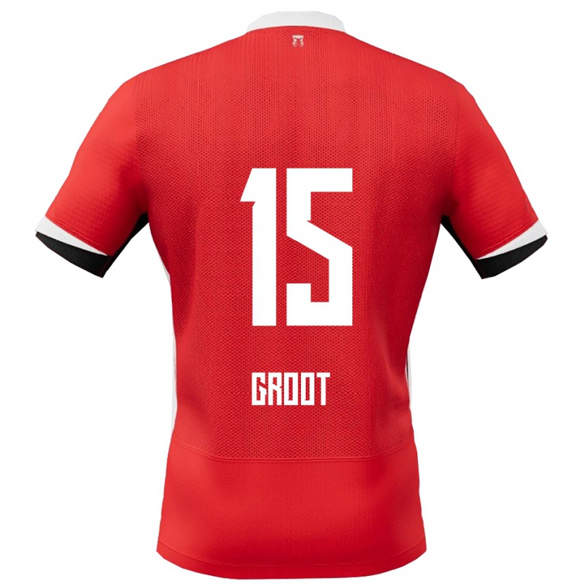 Danxen Kinderen Pleun Groot #15 Rood Wit Thuisshirt Thuistenue 2025/26 T-Shirt