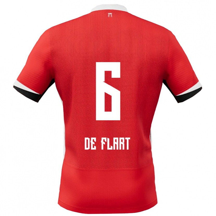 Danxen Kinderen Onne De Flart #6 Rood Wit Thuisshirt Thuistenue 2025/26 T-Shirt