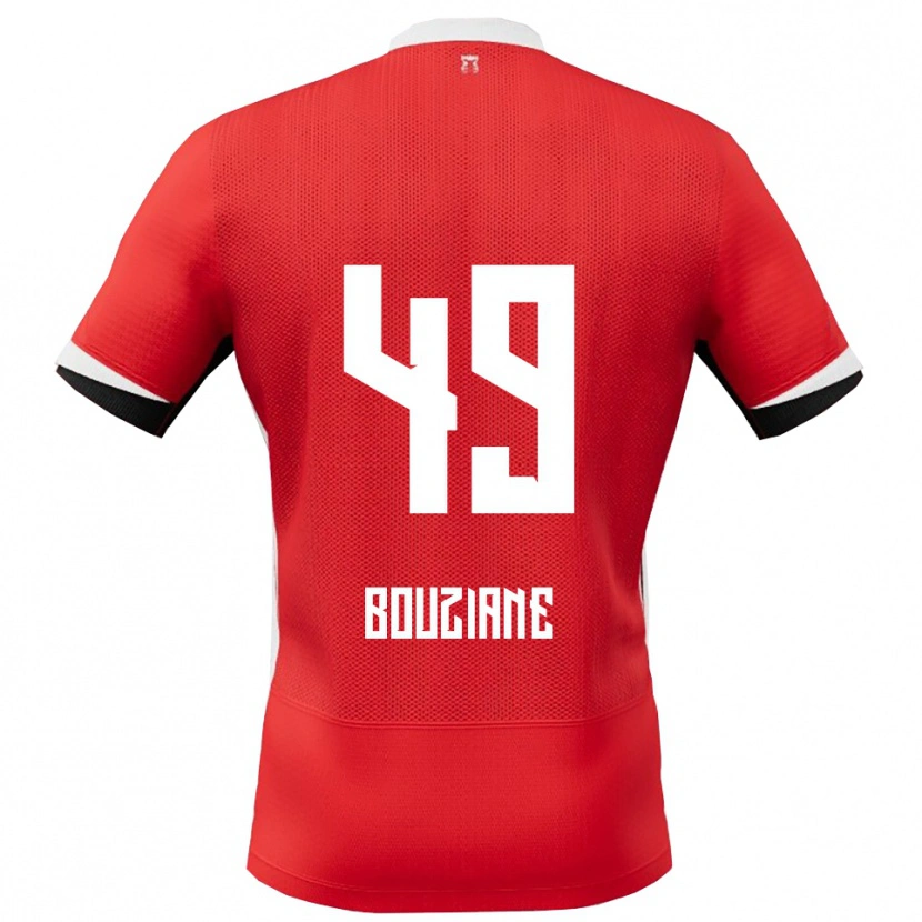 Danxen Kinderen Wassim Bouziane #49 Rood Wit Thuisshirt Thuistenue 2025/26 T-Shirt
