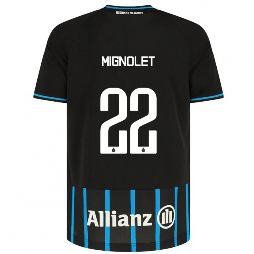 Danxen Kinderen Simon Mignolet #22 Zwart Blauw Thuisshirt Thuistenue 2025/26 T-Shirt