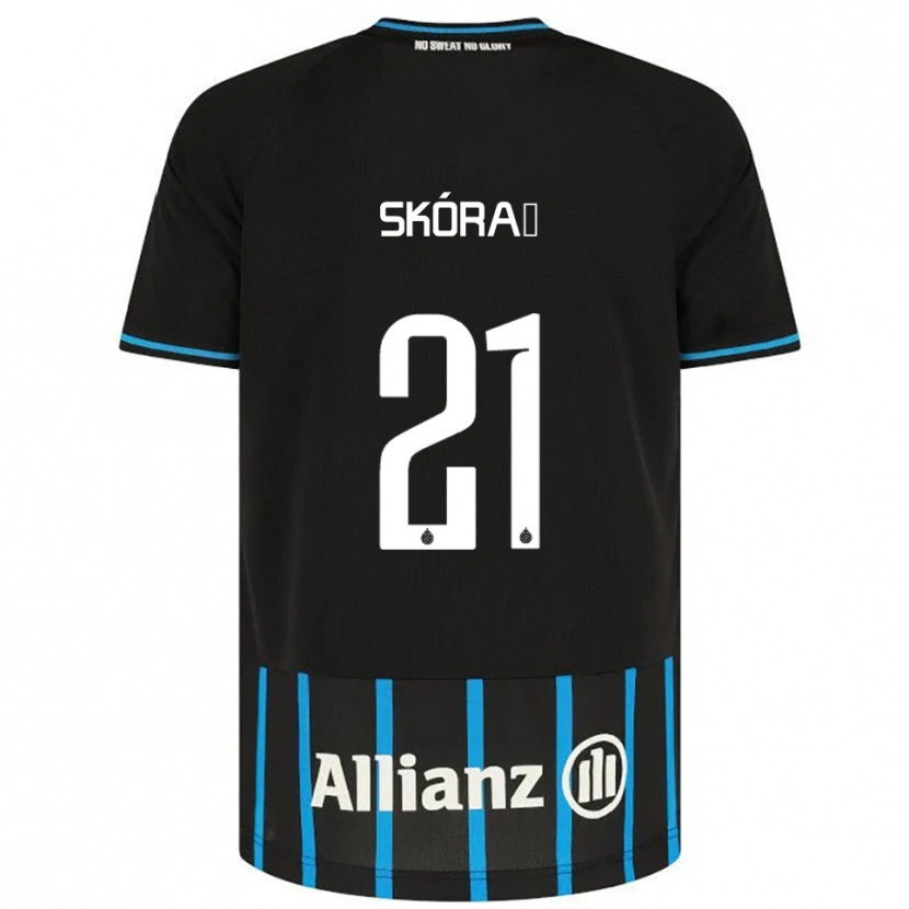 Danxen Kinderen Michal Skoras #21 Zwart Blauw Thuisshirt Thuistenue 2025/26 T-Shirt
