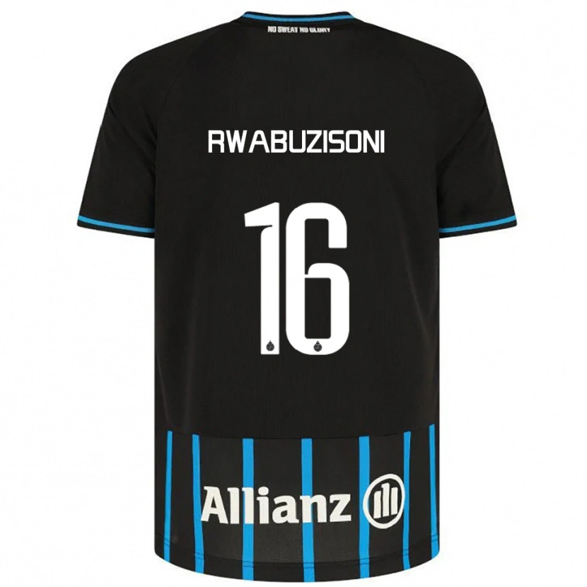 Danxen Kinderen Noah Rwabuzisoni #16 Zwart Blauw Thuisshirt Thuistenue 2025/26 T-Shirt