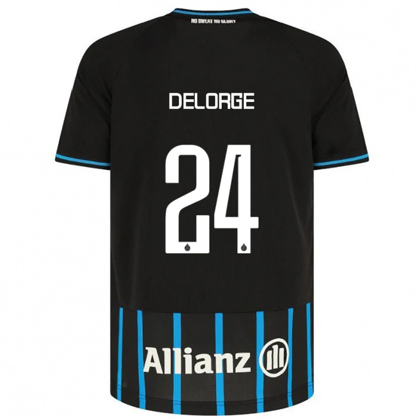 Danxen Kinderen Lucas Delorge #24 Zwart Blauw Thuisshirt Thuistenue 2025/26 T-Shirt