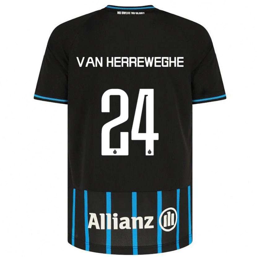 Danxen Kinderen Febe Van Herreweghe #24 Zwart Blauw Thuisshirt Thuistenue 2025/26 T-Shirt