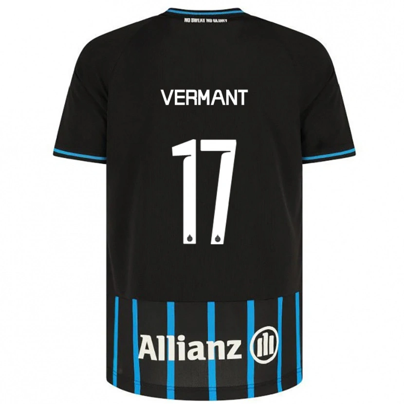 Danxen Kinderen Romeo Vermant #17 Zwart Blauw Thuisshirt Thuistenue 2025/26 T-Shirt