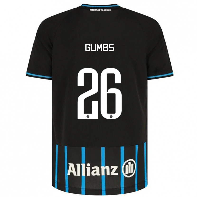 Danxen Kinderen Aisse Gumbs #26 Zwart Blauw Thuisshirt Thuistenue 2025/26 T-Shirt