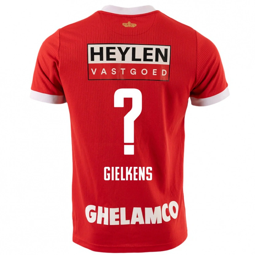 Danxen Kinderen Mathijs Gielkens #0 Rood Wit Thuisshirt Thuistenue 2025/26 T-Shirt