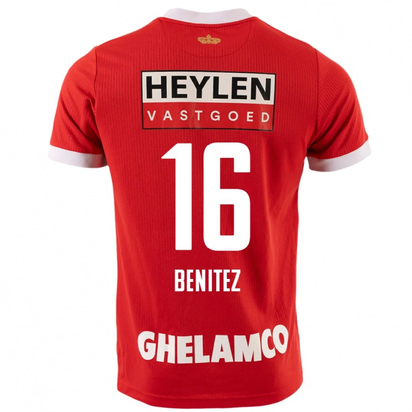 Danxen Kinderen Mauricio Benítez #16 Rood Wit Thuisshirt Thuistenue 2025/26 T-Shirt