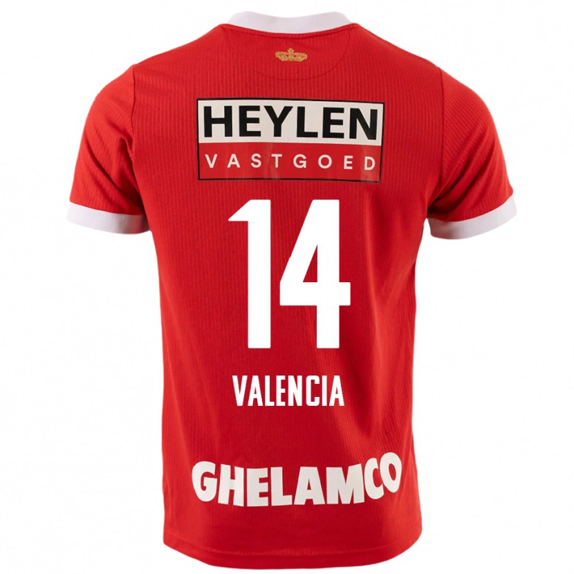Danxen Kinderen Anthony Valencia #14 Rood Wit Thuisshirt Thuistenue 2025/26 T-Shirt