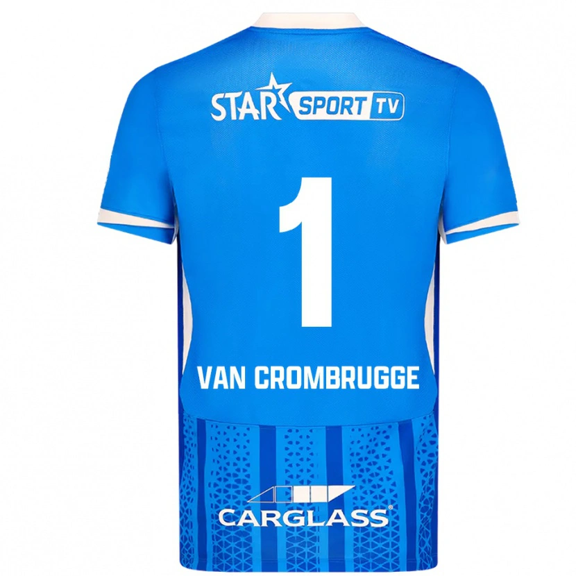 Danxen Kinderen Hendrik Van Crombrugge #1 Blauw Wit Thuisshirt Thuistenue 2025/26 T-Shirt
