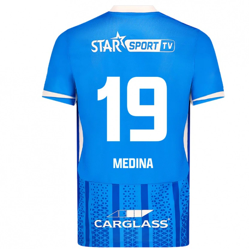 Danxen Kinderen Yaimar Medina #19 Blauw Wit Thuisshirt Thuistenue 2025/26 T-Shirt