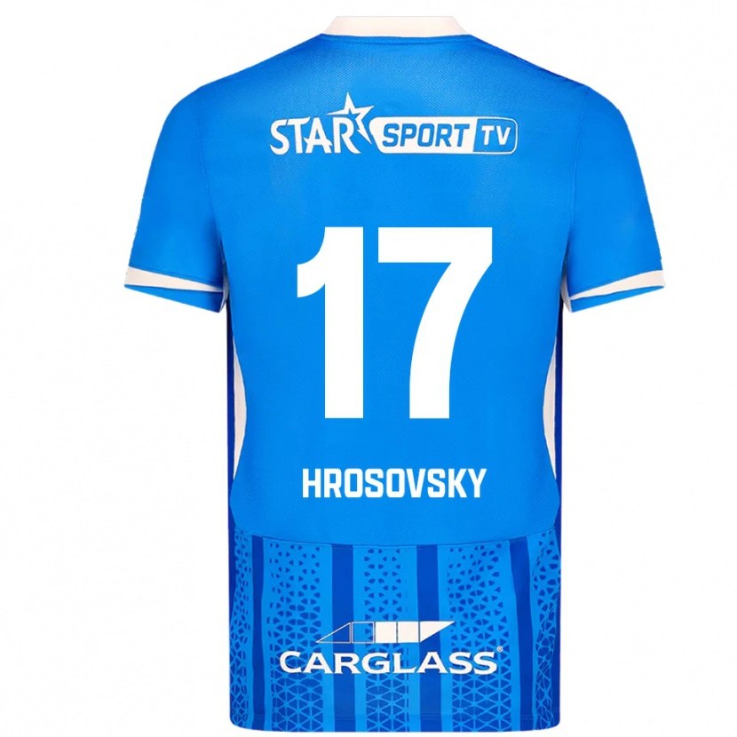 Danxen Kinderen Patrik Hrosovsky #17 Blauw Wit Thuisshirt Thuistenue 2025/26 T-Shirt