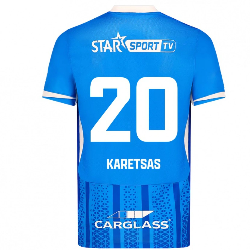Danxen Kinderen Konstantinos Karetsas #20 Blauw Wit Thuisshirt Thuistenue 2025/26 T-Shirt