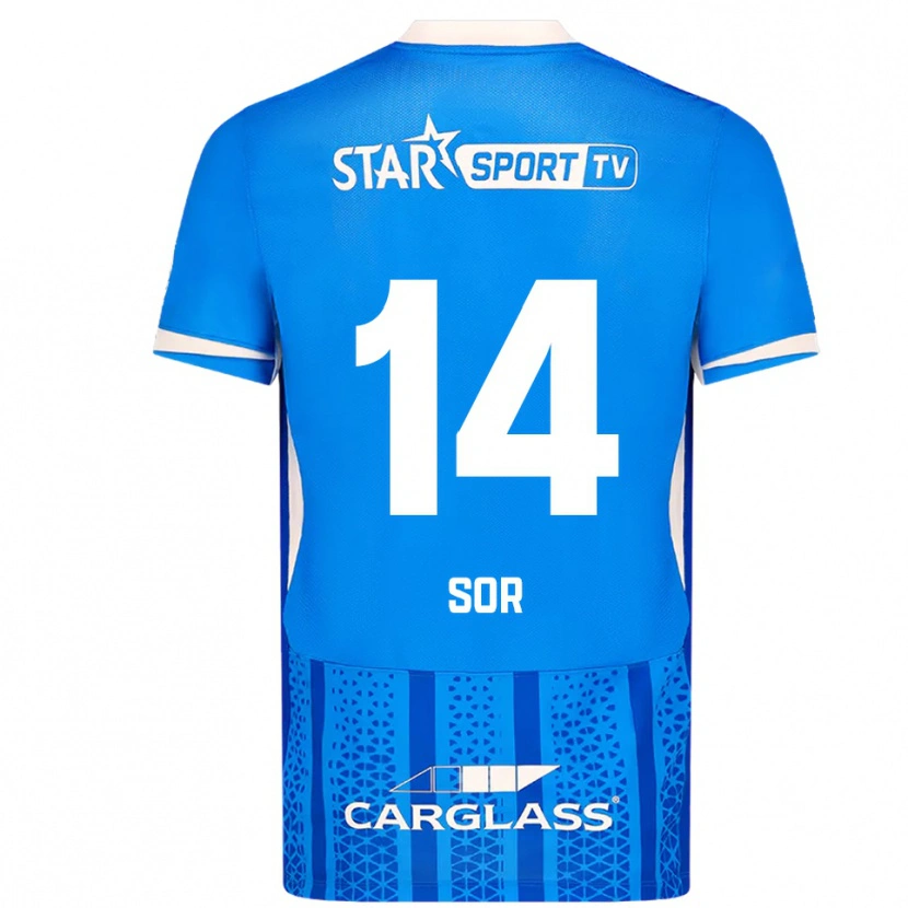 Danxen Kinderen Yira Sor #14 Blauw Wit Thuisshirt Thuistenue 2025/26 T-Shirt