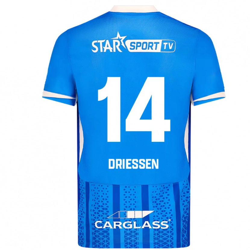 Danxen Kinderen Jelle Driessen #14 Blauw Wit Thuisshirt Thuistenue 2025/26 T-Shirt