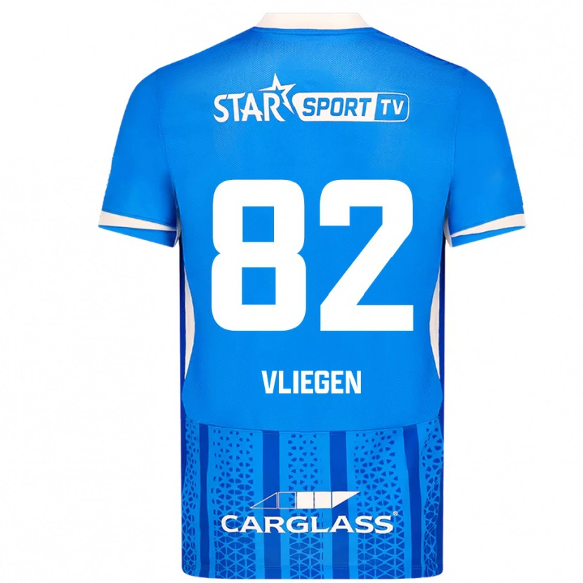 Danxen Kinderen Olivier Vliegen #82 Blauw Wit Thuisshirt Thuistenue 2025/26 T-Shirt