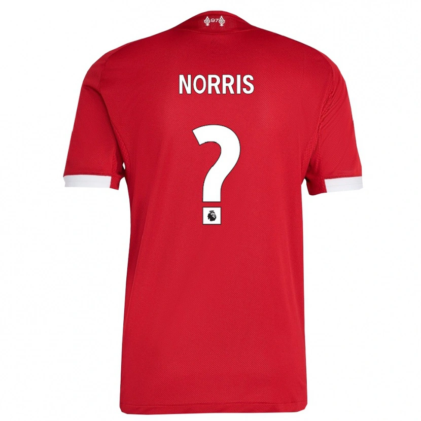 Danxen Kinderen James Norris #0 Rood Wit Thuisshirt Thuistenue 2025/26 T-Shirt