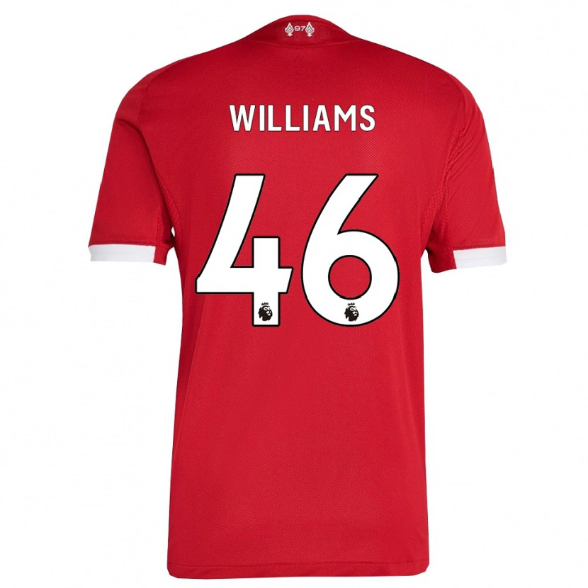 Danxen Kinderen Rhys Williams #46 Rood Wit Thuisshirt Thuistenue 2025/26 T-Shirt