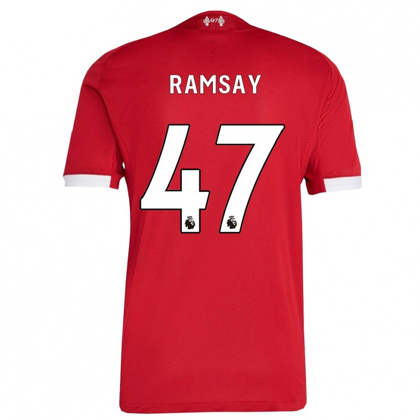 Danxen Kinderen Calvin Ramsay #47 Rood Wit Thuisshirt Thuistenue 2025/26 T-Shirt