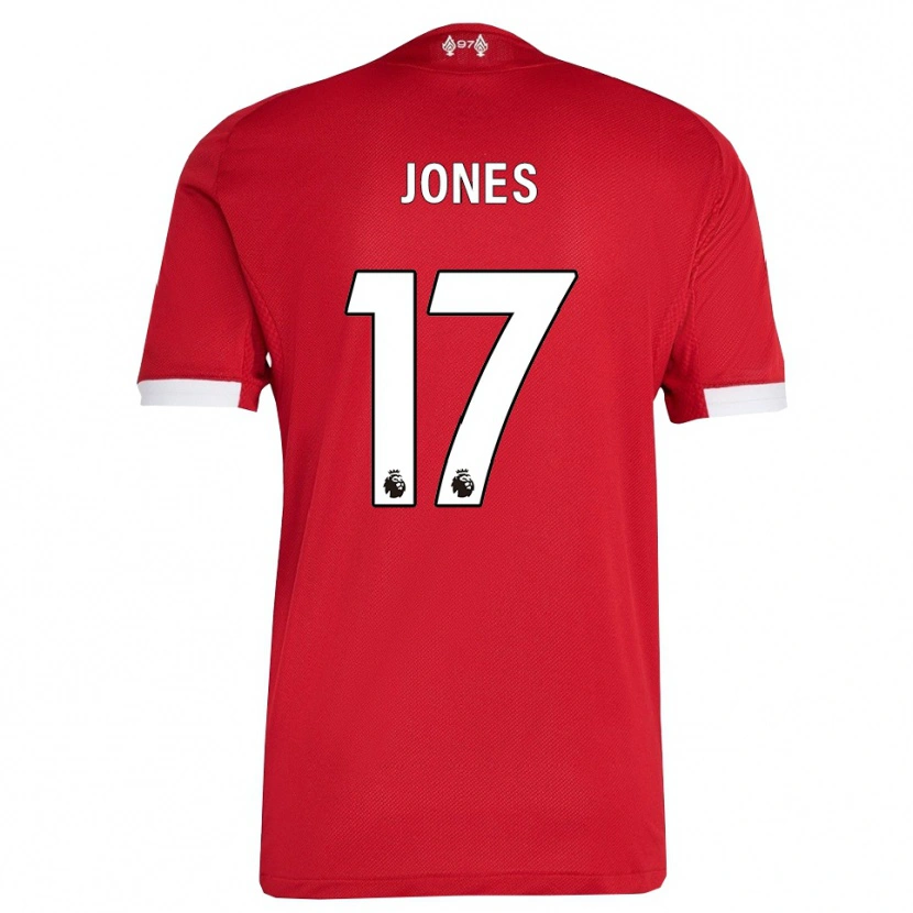 Danxen Kinderen Curtis Jones #17 Rood Wit Thuisshirt Thuistenue 2025/26 T-Shirt