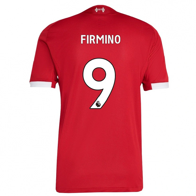 Danxen Kinderen Roberto Firmino #9 Rood Wit Thuisshirt Thuistenue 2025/26 T-Shirt