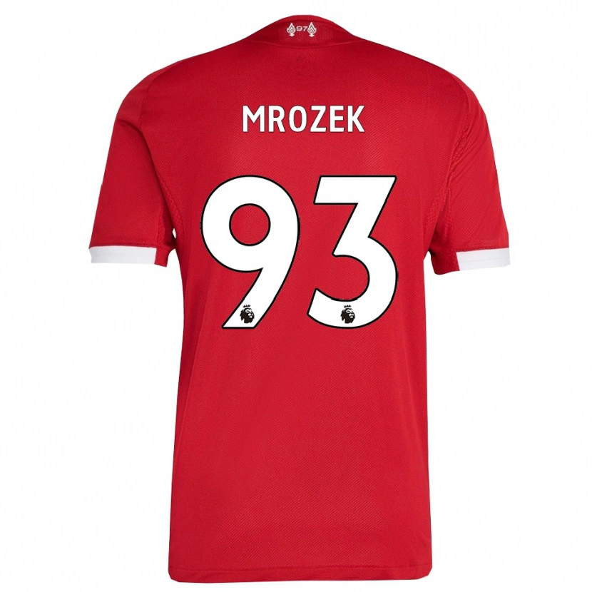 Danxen Kinderen Fabian Mrozek #93 Rood Wit Thuisshirt Thuistenue 2025/26 T-Shirt