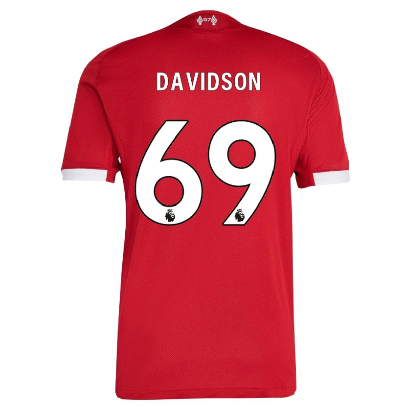 Danxen Kinderen Josh Davidson #69 Rood Wit Thuisshirt Thuistenue 2025/26 T-Shirt