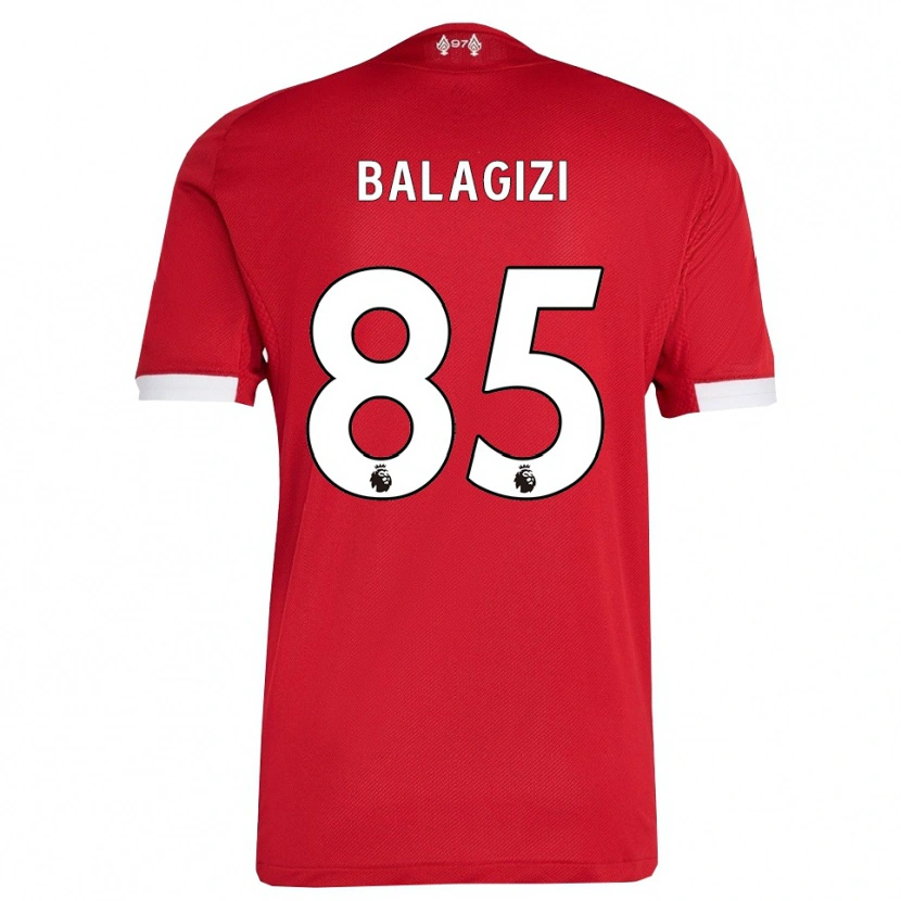 Danxen Kinderen James Balagizi #85 Rood Wit Thuisshirt Thuistenue 2025/26 T-Shirt