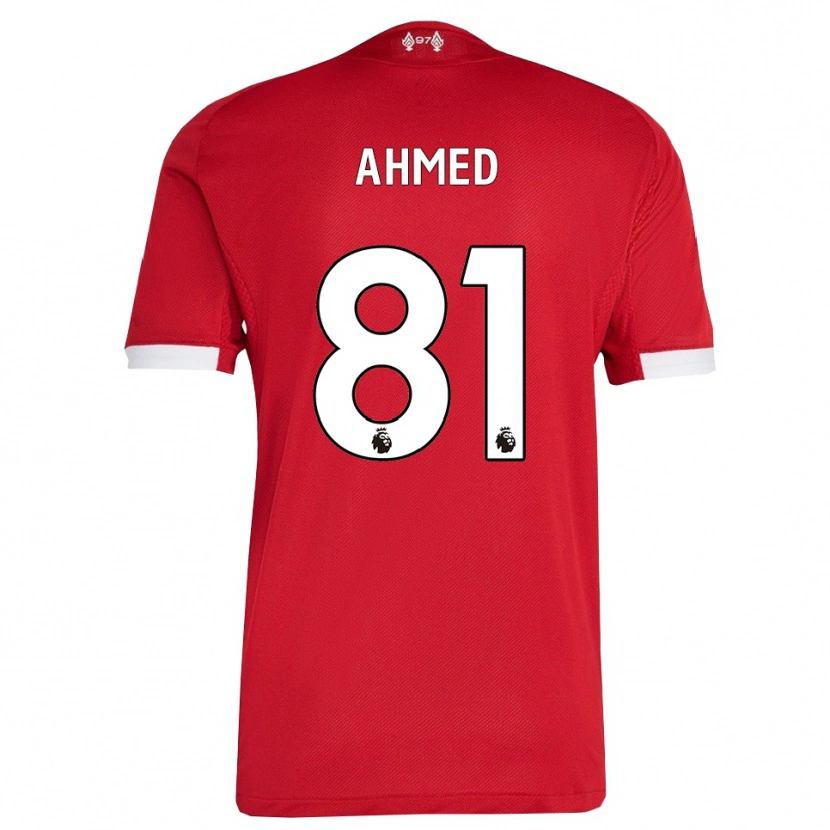 Danxen Kinderen Kareem Ahmed #81 Rood Wit Thuisshirt Thuistenue 2025/26 T-Shirt