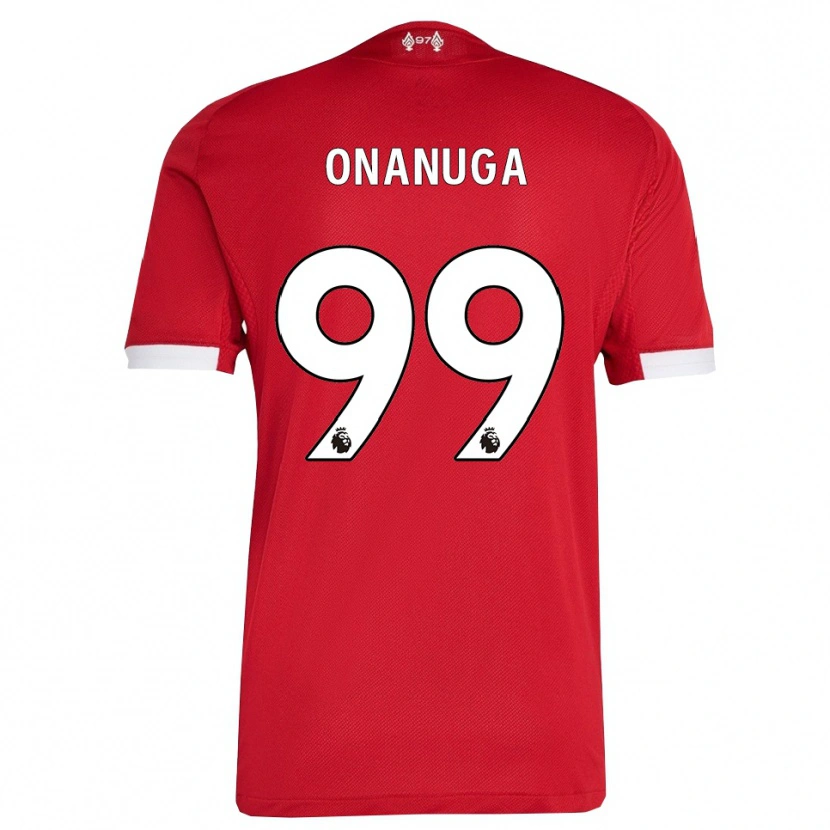 Danxen Kinderen Fola Onanuga #99 Rood Wit Thuisshirt Thuistenue 2025/26 T-Shirt