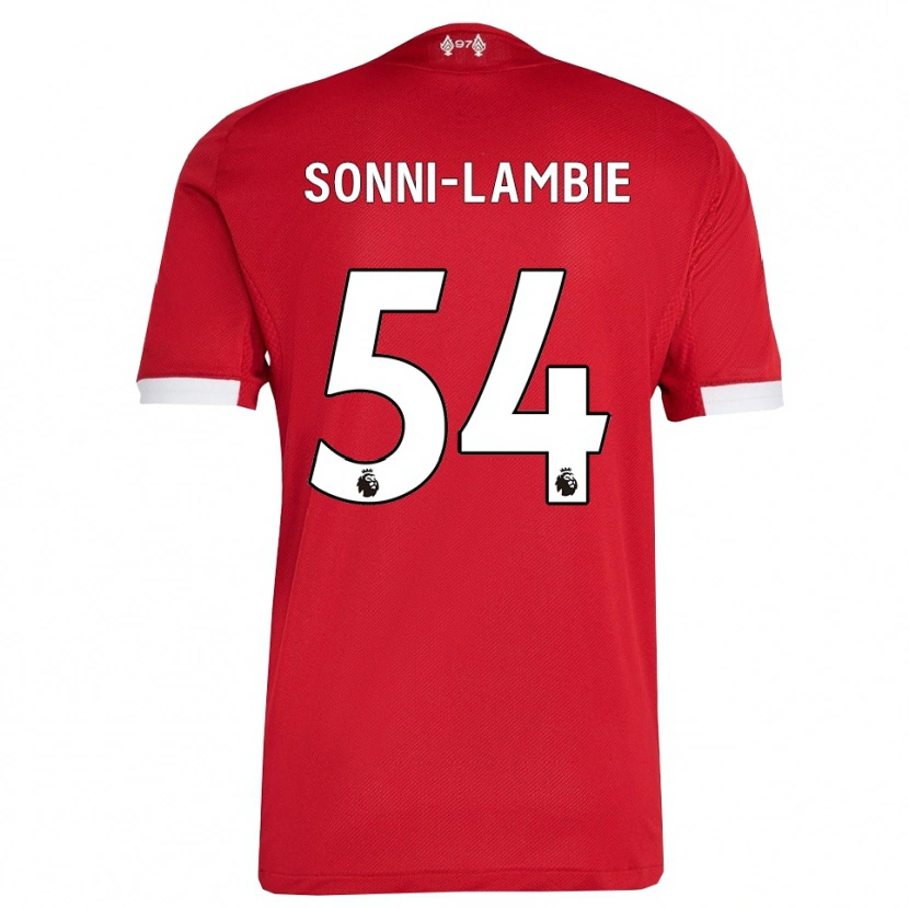 Danxen Kinderen Joshua Sonni-Lambie #54 Rood Wit Thuisshirt Thuistenue 2025/26 T-Shirt