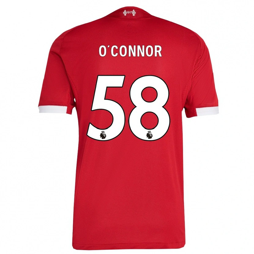 Danxen Kinderen Oliver O'connor #58 Rood Wit Thuisshirt Thuistenue 2025/26 T-Shirt