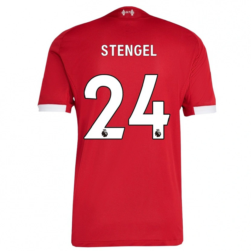 Danxen Kinderen Katie Stengel #24 Rood Wit Thuisshirt Thuistenue 2025/26 T-Shirt