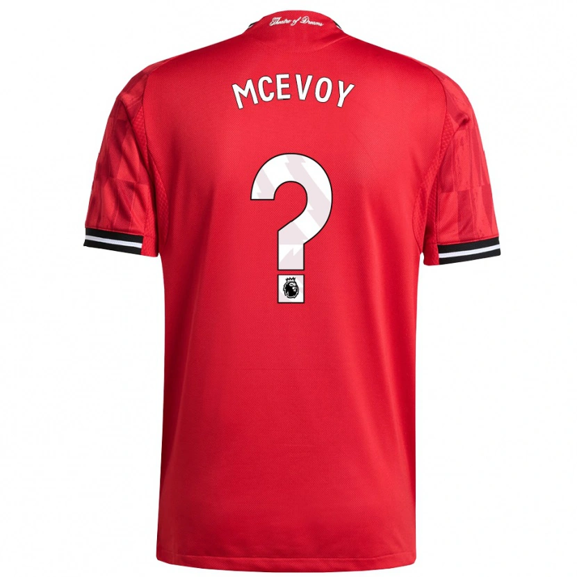 Danxen Kinderen Jay Mcevoy #0 Rood Zwart Wit Thuisshirt Thuistenue 2025/26 T-Shirt