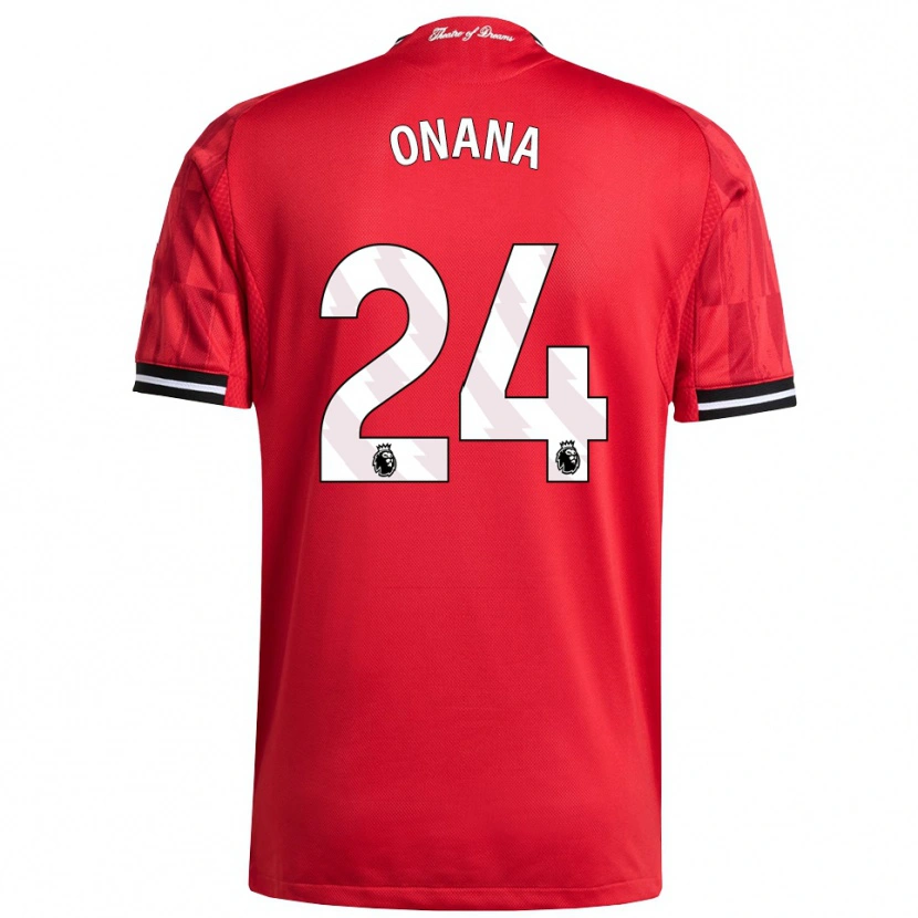 Danxen Kinderen André Onana #24 Rood Zwart Wit Thuisshirt Thuistenue 2025/26 T-Shirt