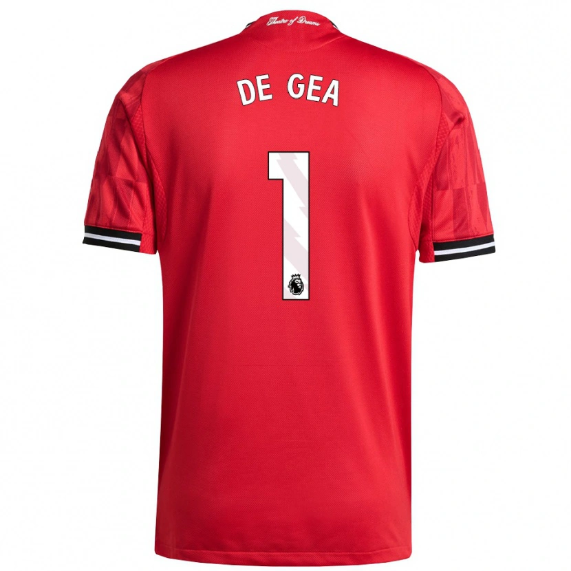Danxen Kinderen David De Gea #1 Rood Zwart Wit Thuisshirt Thuistenue 2025/26 T-Shirt