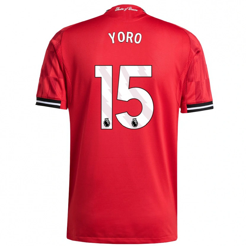 Danxen Kinderen Leny Yoro #15 Rood Zwart Wit Thuisshirt Thuistenue 2025/26 T-Shirt