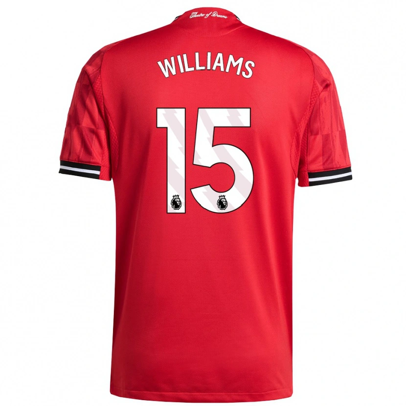 Danxen Kinderen Joe Williams #15 Rood Zwart Wit Thuisshirt Thuistenue 2025/26 T-Shirt