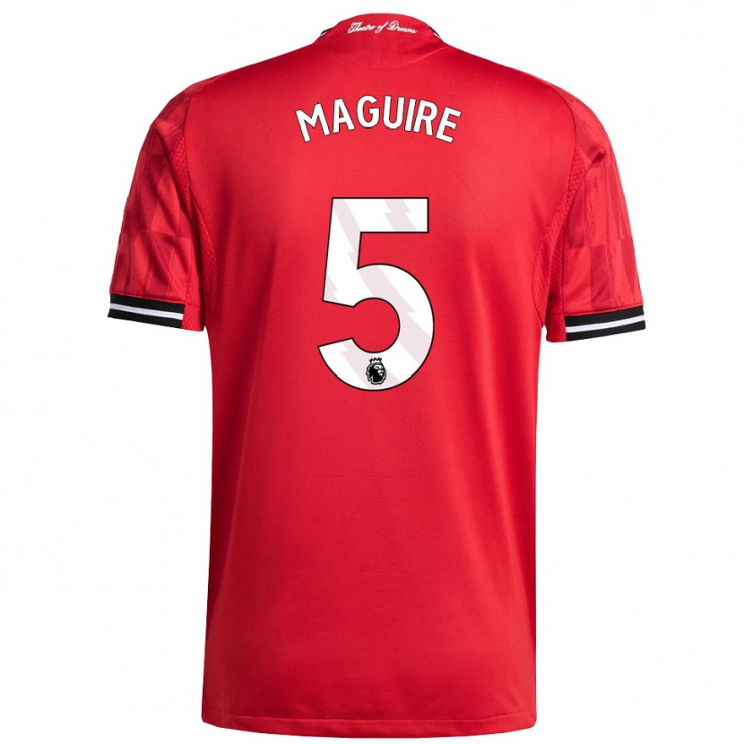 Danxen Kinderen Harry Maguire #5 Rood Zwart Wit Thuisshirt Thuistenue 2025/26 T-Shirt